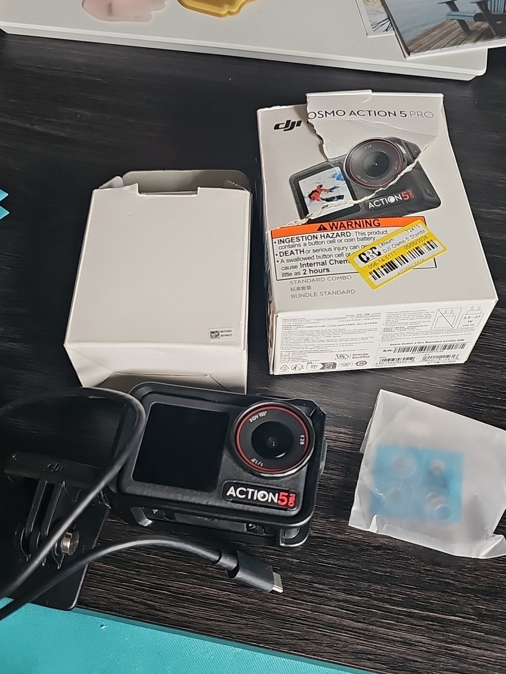 DJI Action5S Black Portable Action Camera with Mounts